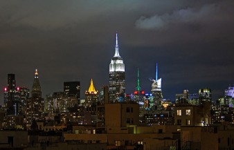 evening skyline featuring the Empire State Building, NYC